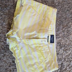 American Eagle Outfitters Yellow Striped Jean Shorts